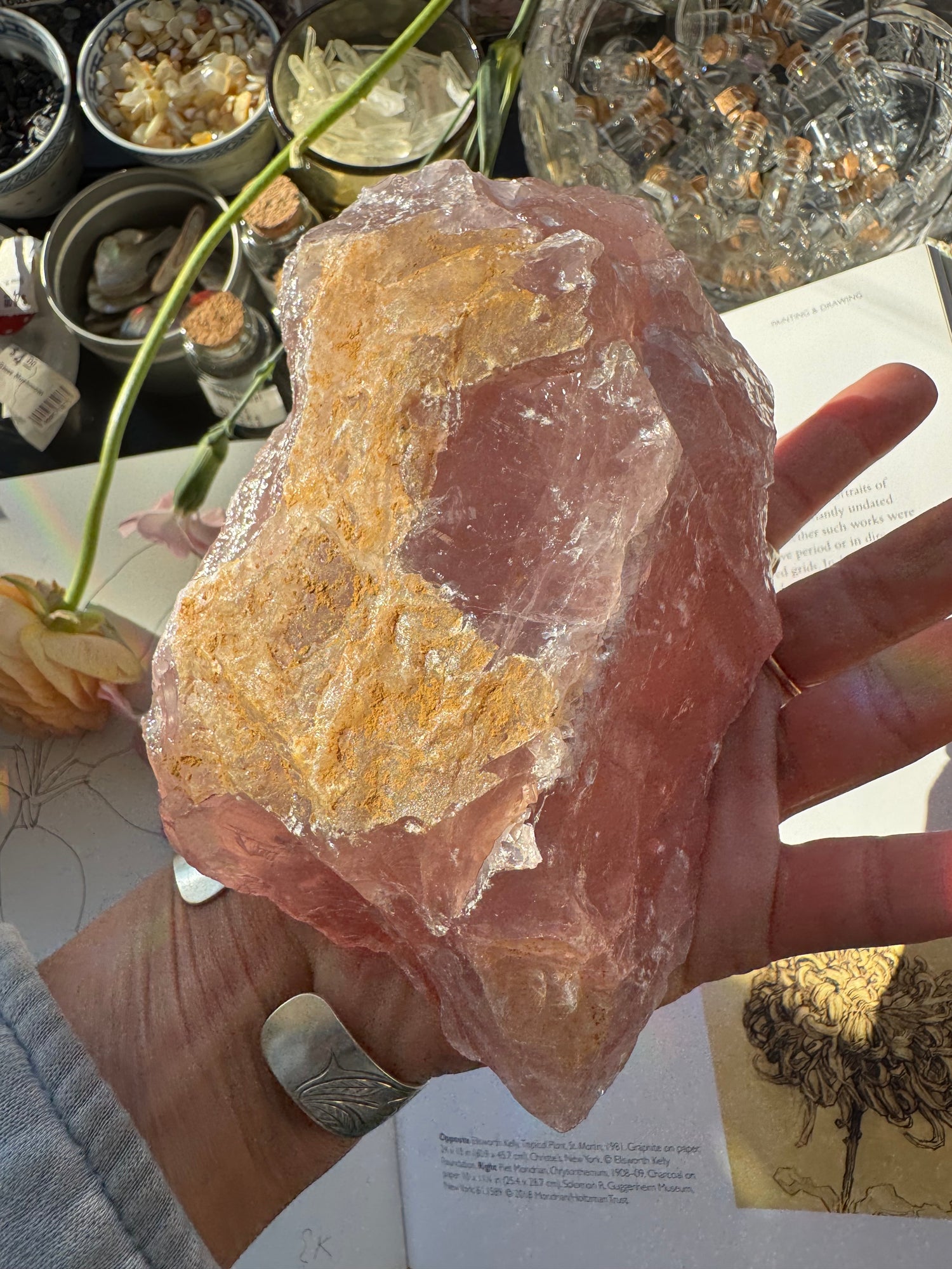 Rose Quartz Rough 2lb Piece Ethically Sourced - Moon Room Shop and Wellness