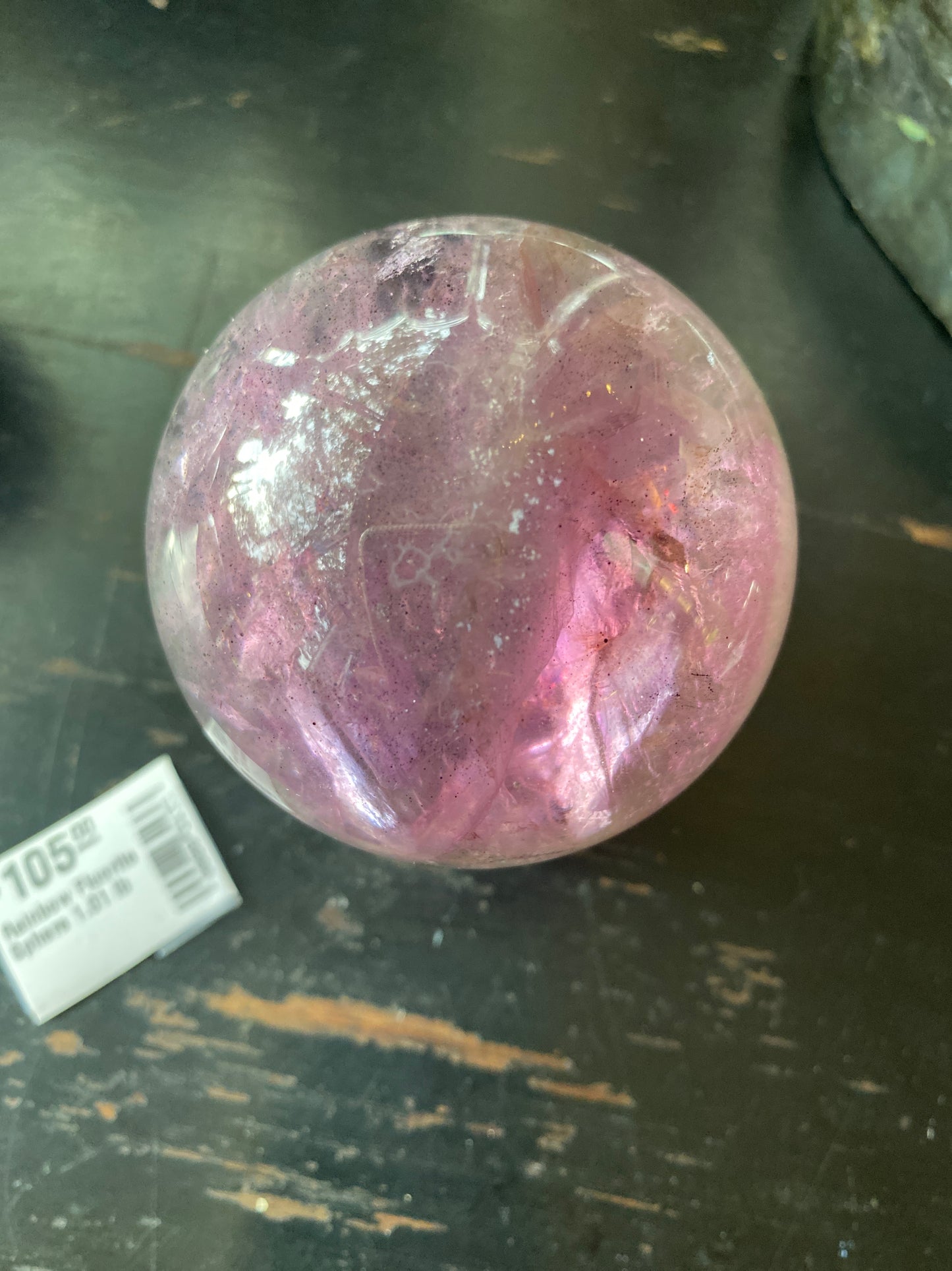 Rainbow Fluorite Sphere 1.01 lb - Moon Room Shop and Wellness