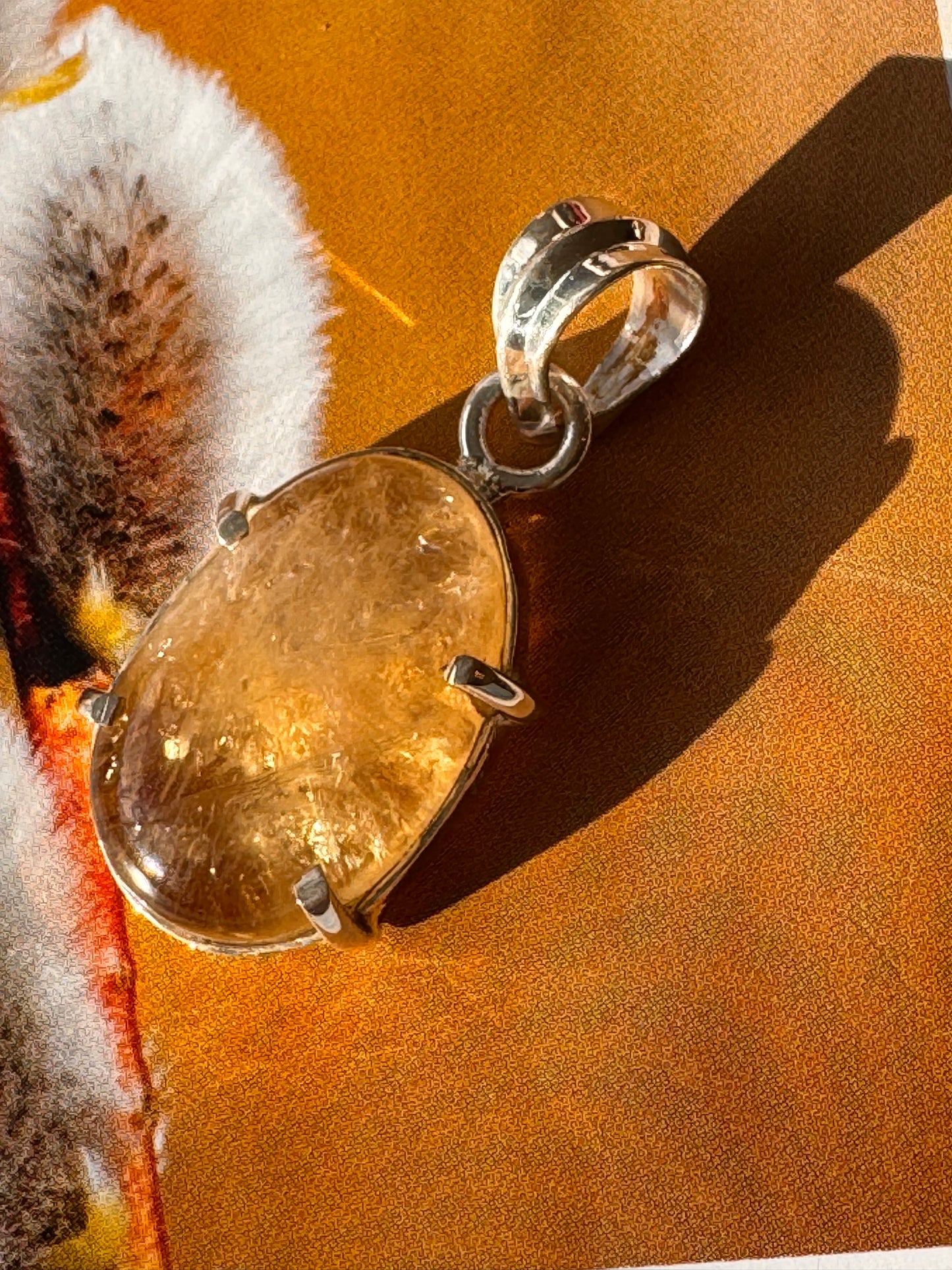 Citrine  Sterling Silver Pendant & Chain - Moon Room Shop and Wellness