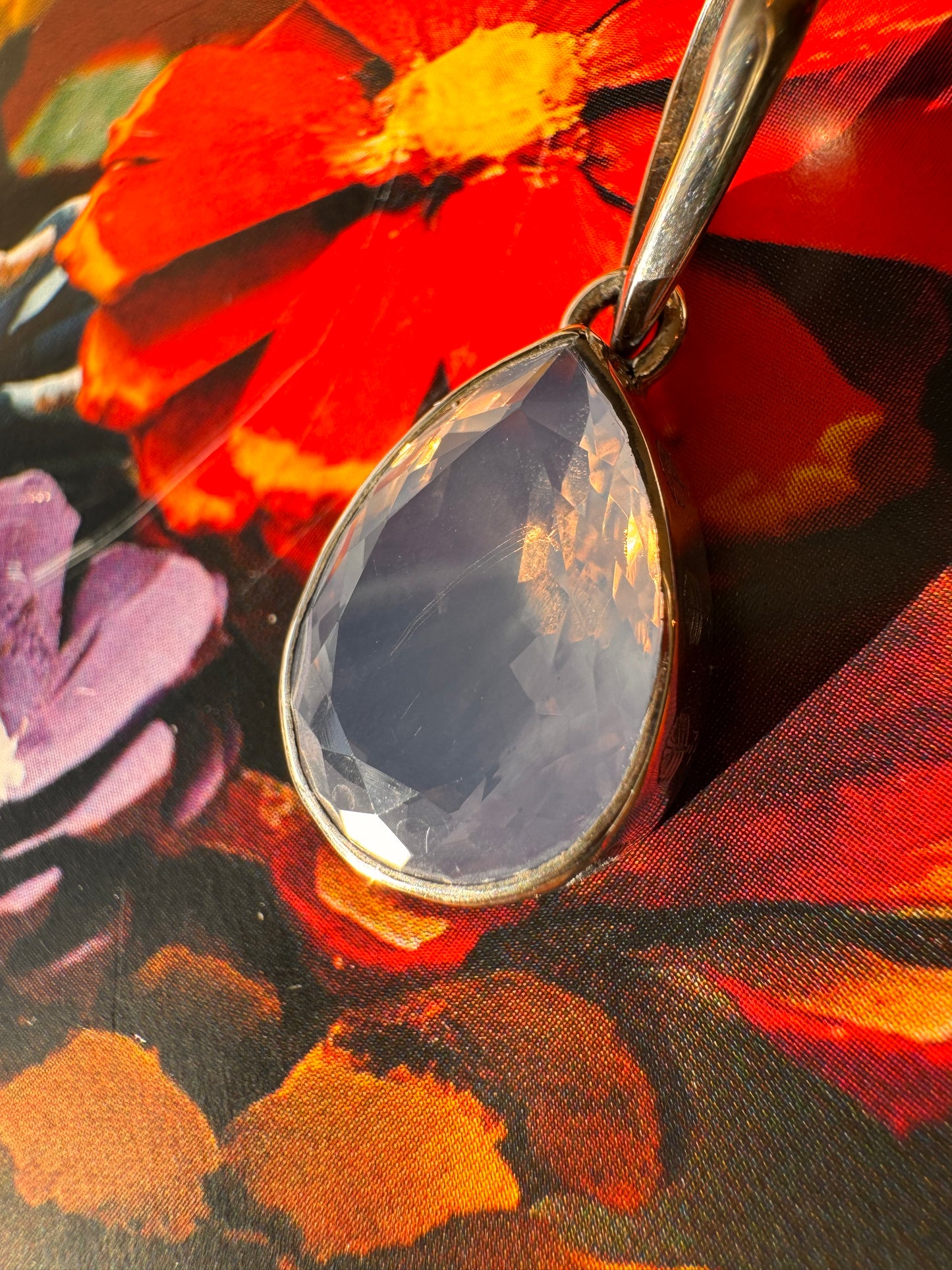 Lavender Amethyst Ethereal Raindrop Sterling Silver Pendant - Moon Room Shop and Wellness