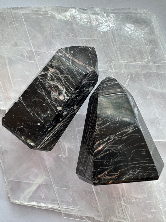 Black Tourmaline w Iron Mini Tower 70-80 g - Moon Room Shop and Wellness