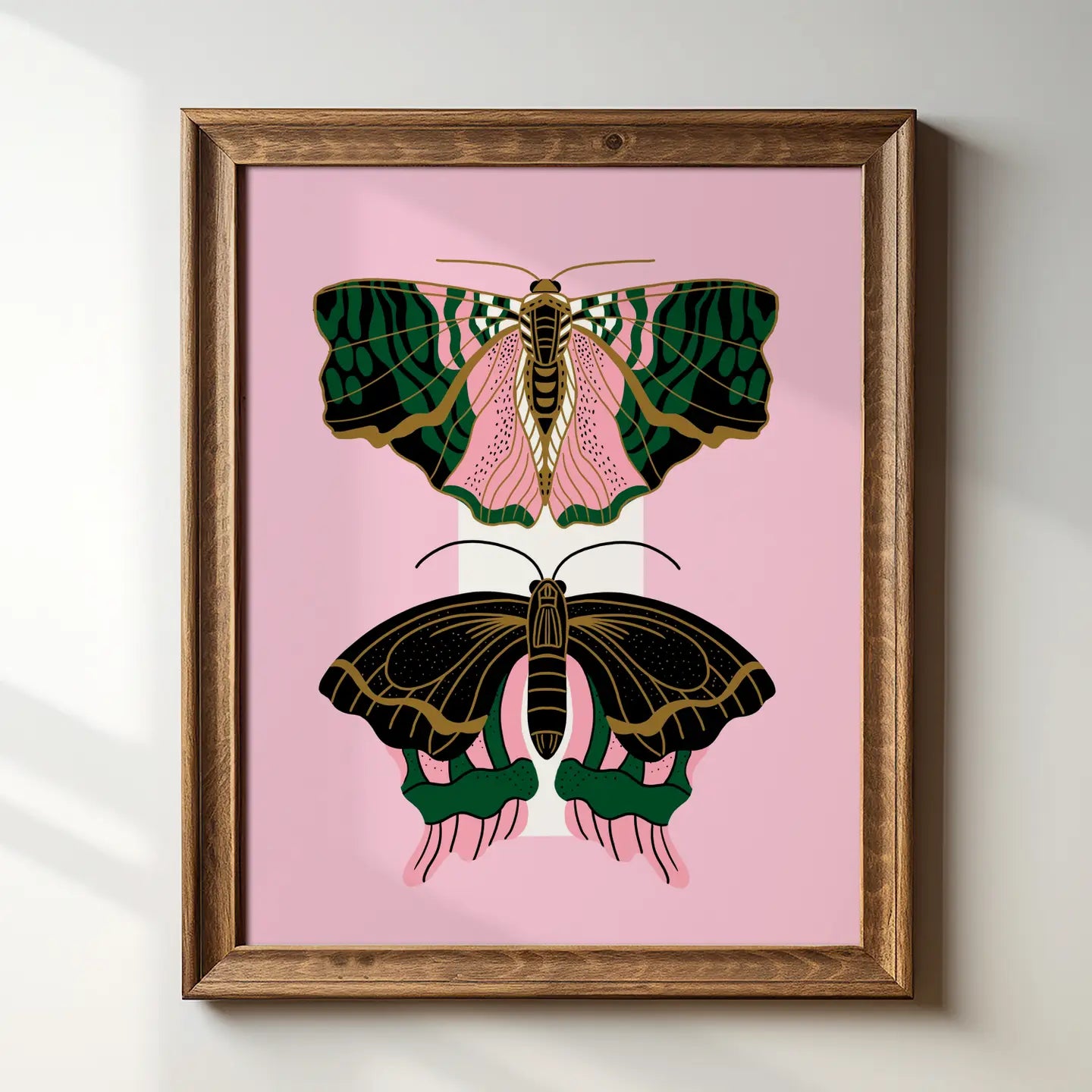 Deco Moths 8" X 10" Art Print - Moon Room Shop and Wellness