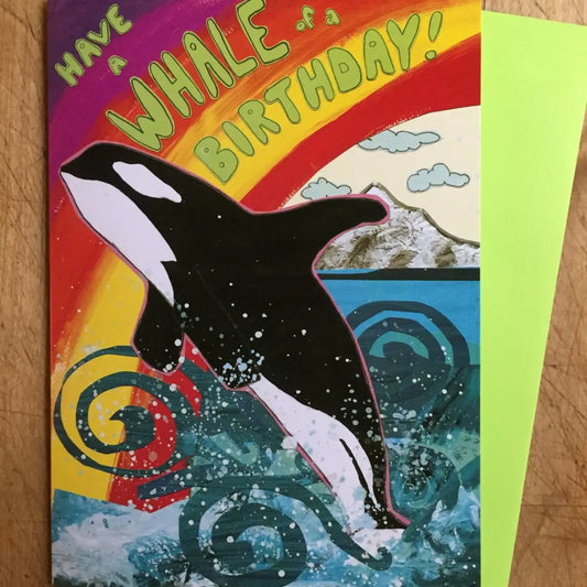 Whale of a Birthday Card- Blank Inside - Moon Room Shop and Wellness