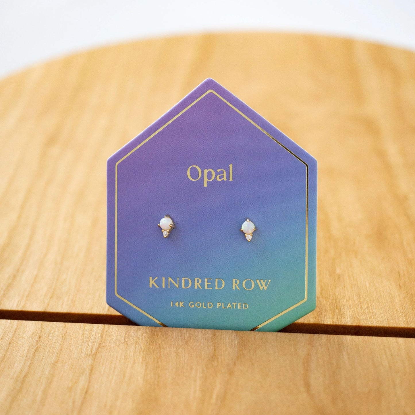 Opal Gemstone Stud Earrings- Gold Plated - Moon Room Shop and Wellness