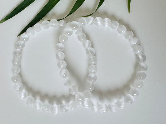 Selenite Stretch Bracelet 6mm - Moon Room Shop and Wellness