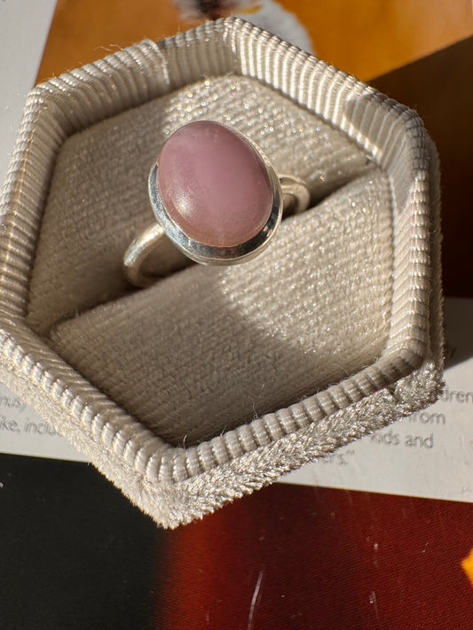 Kunzite Sterling Silver Ring Size 6 - Moon Room Shop and Wellness