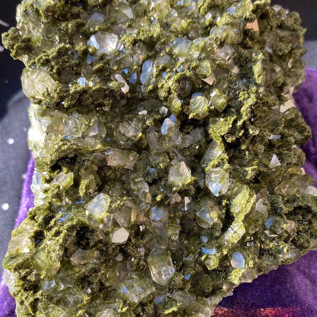 Epidote Quartz Specimen 1.3 lbs - Moon Room Shop and Wellness