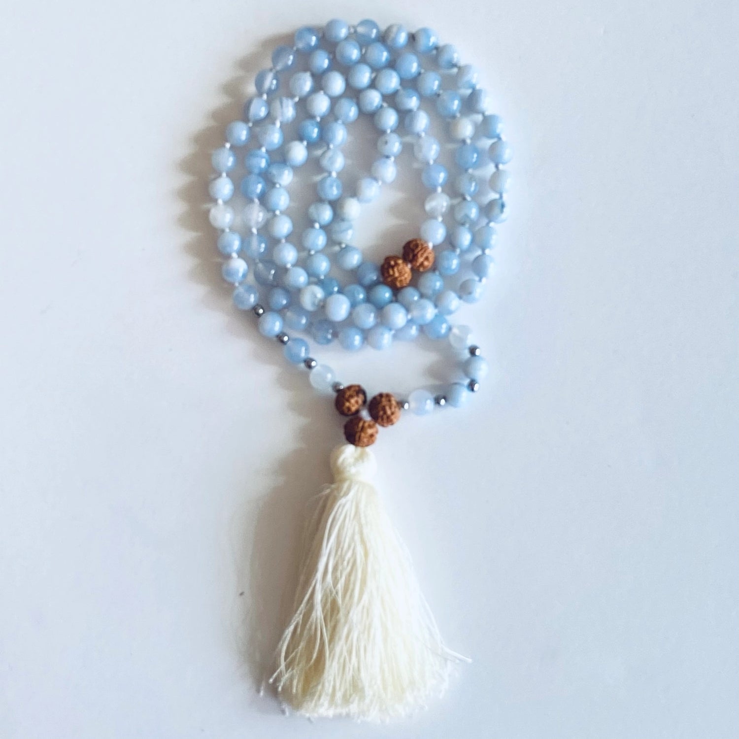 Clear Skies Mala - Blue Lace Agate - Moon Room Shop and Wellness