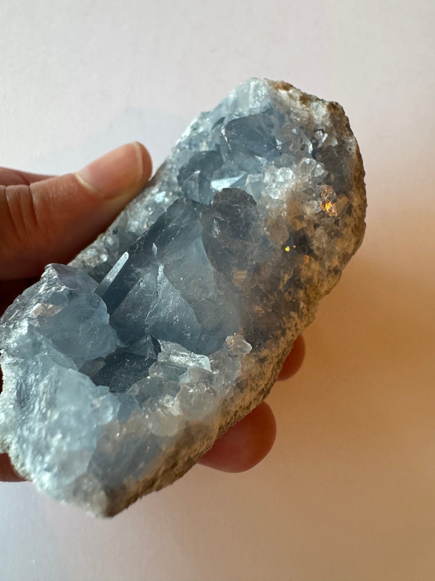 Celestite Cluster 303 g - Moon Room Shop and Wellness