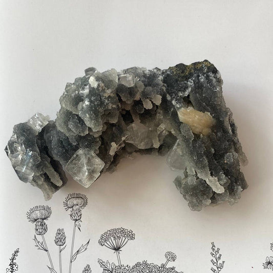 Druzy Chalcedony Stalactite with apophyllite and stilbite 206 g - Moon Room Shop and Wellness