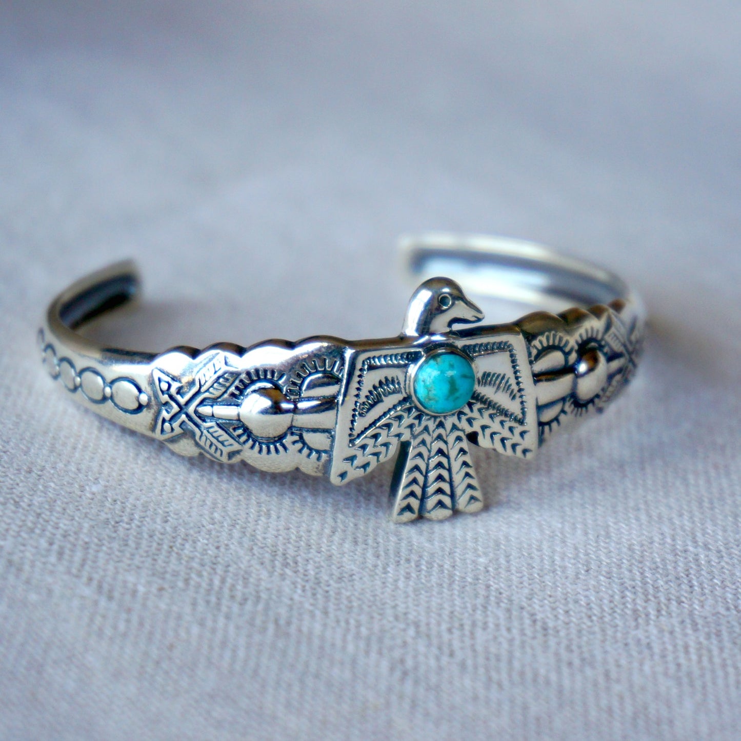 Thunderbird Turquoise Bracelet- Sterling SIlver - Moon Room Shop and Wellness