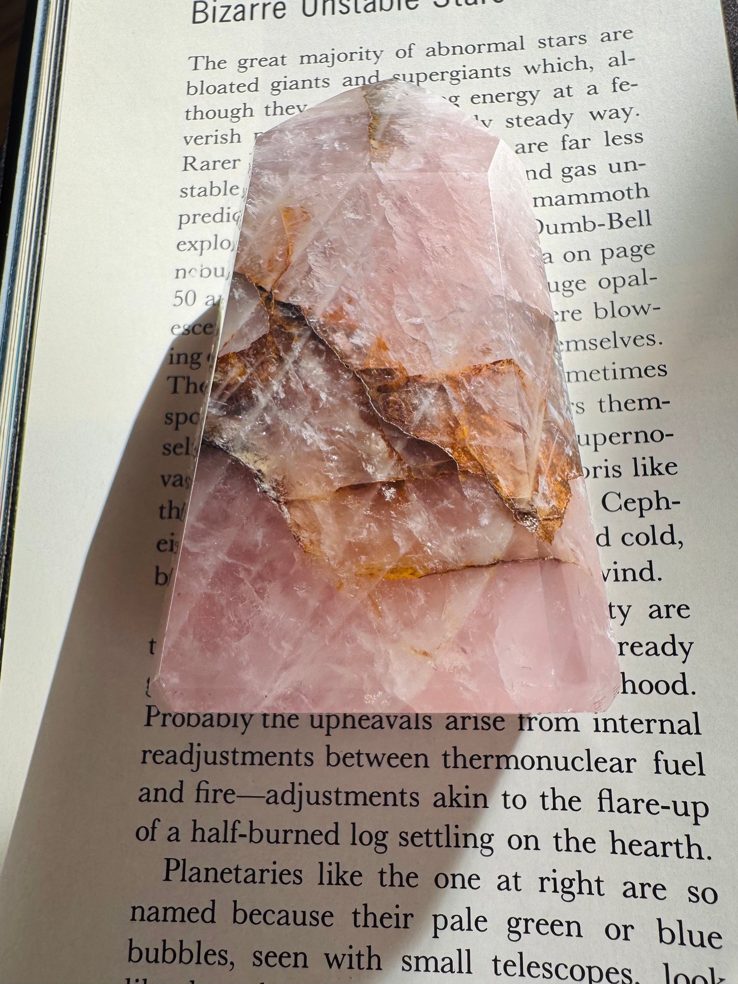 Rose Quartz w/ Golden Healer Tower 192 g Brazil - Moon Room Shop and Wellness