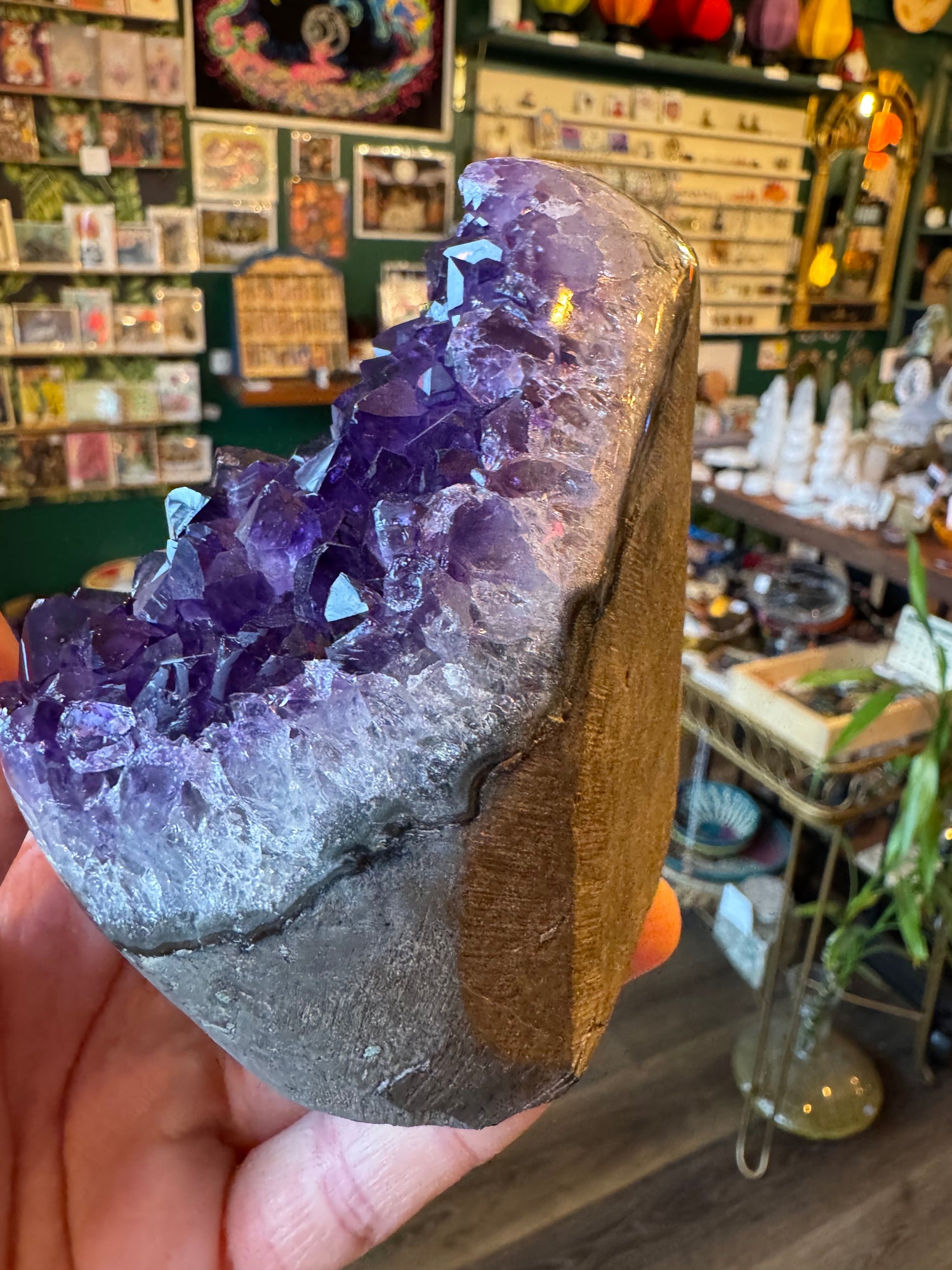 Amethyst Polished Grade AA Standing Cluster 2.02 lb Brazil - Moon Room Shop and Wellness