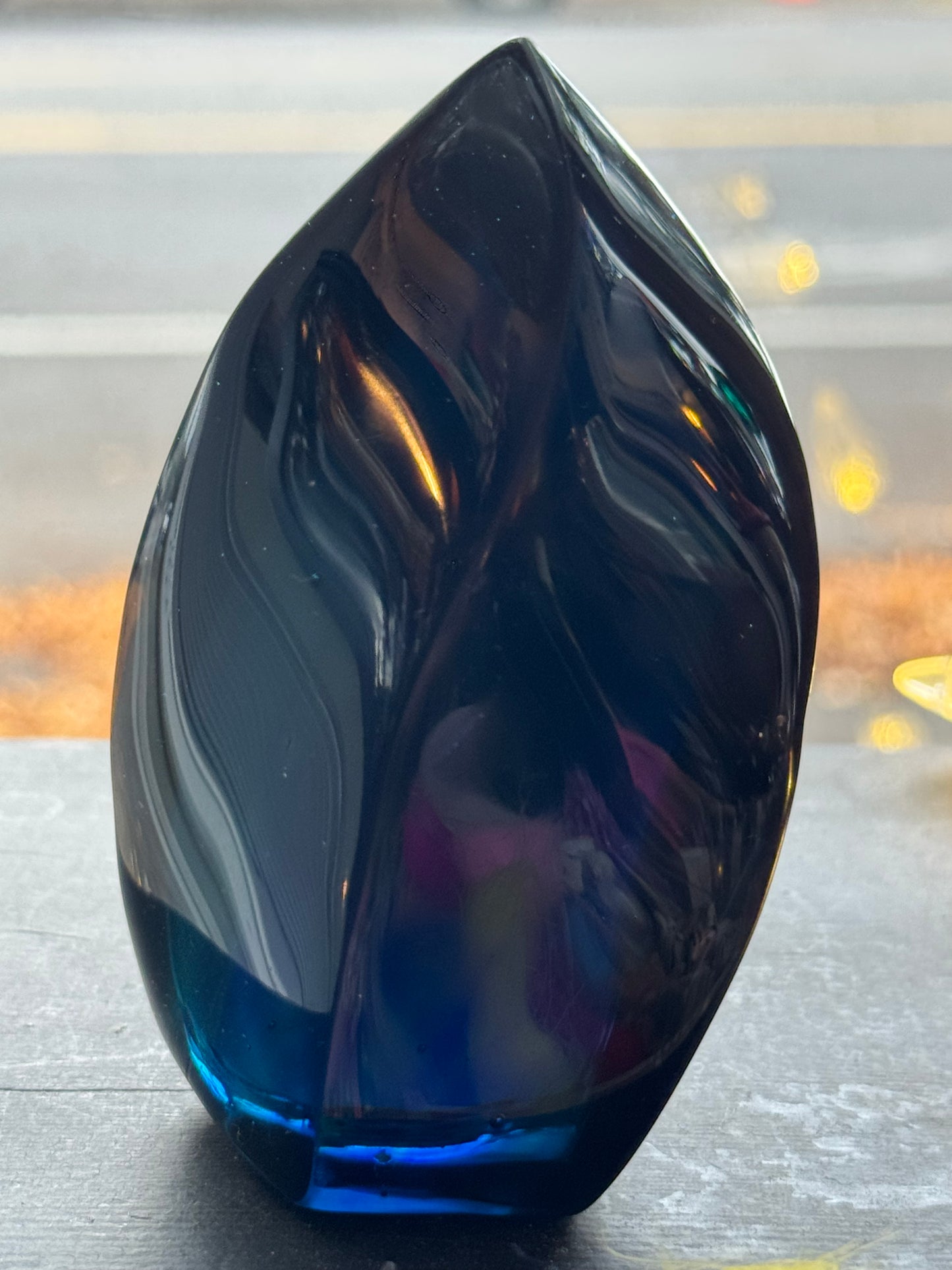 Blue Faux Obsidain Flame 328 g - Moon Room Shop and Wellness