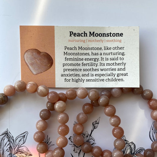 Peach Moonstone Stretch  Bracelet 8mm - Moon Room Shop and Wellness