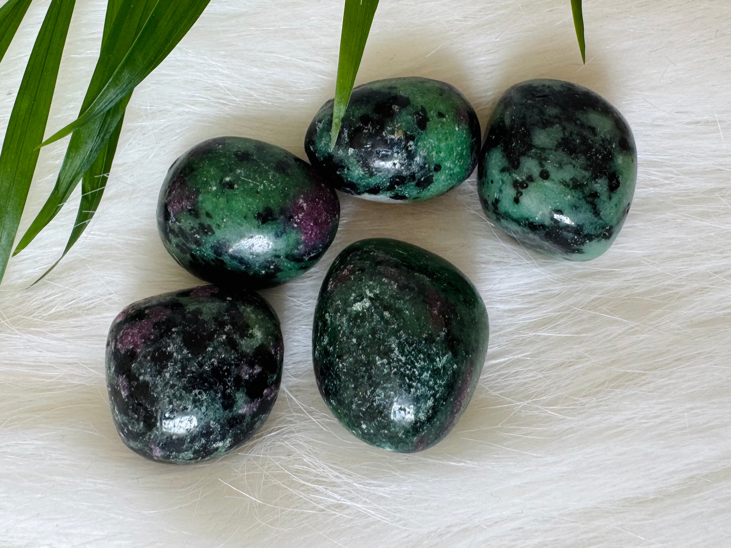 Zoisite w/Ruby Tumbled - Moon Room Shop and Wellness