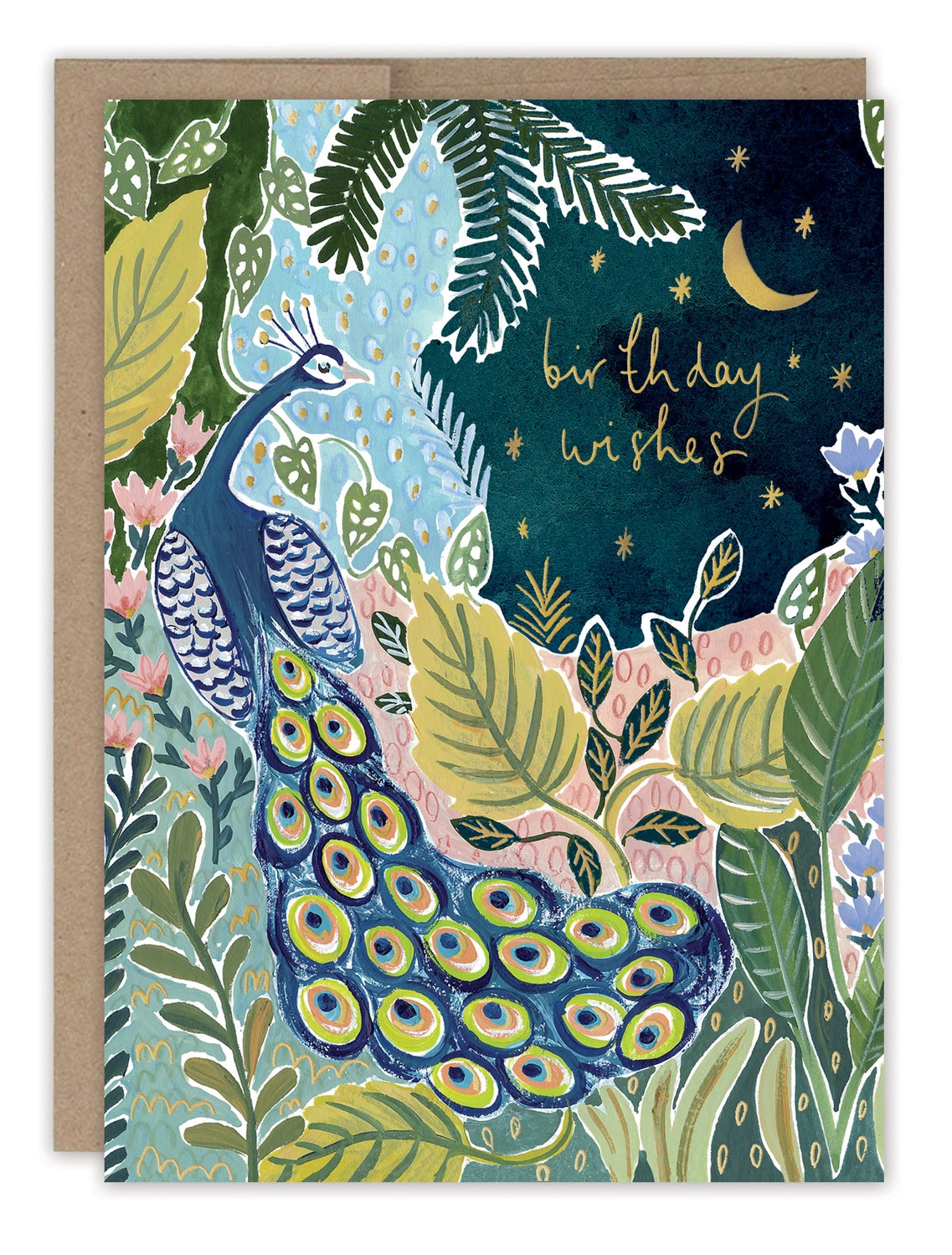 Peacock Birthday Wishes Card - Moon Room Shop and Wellness