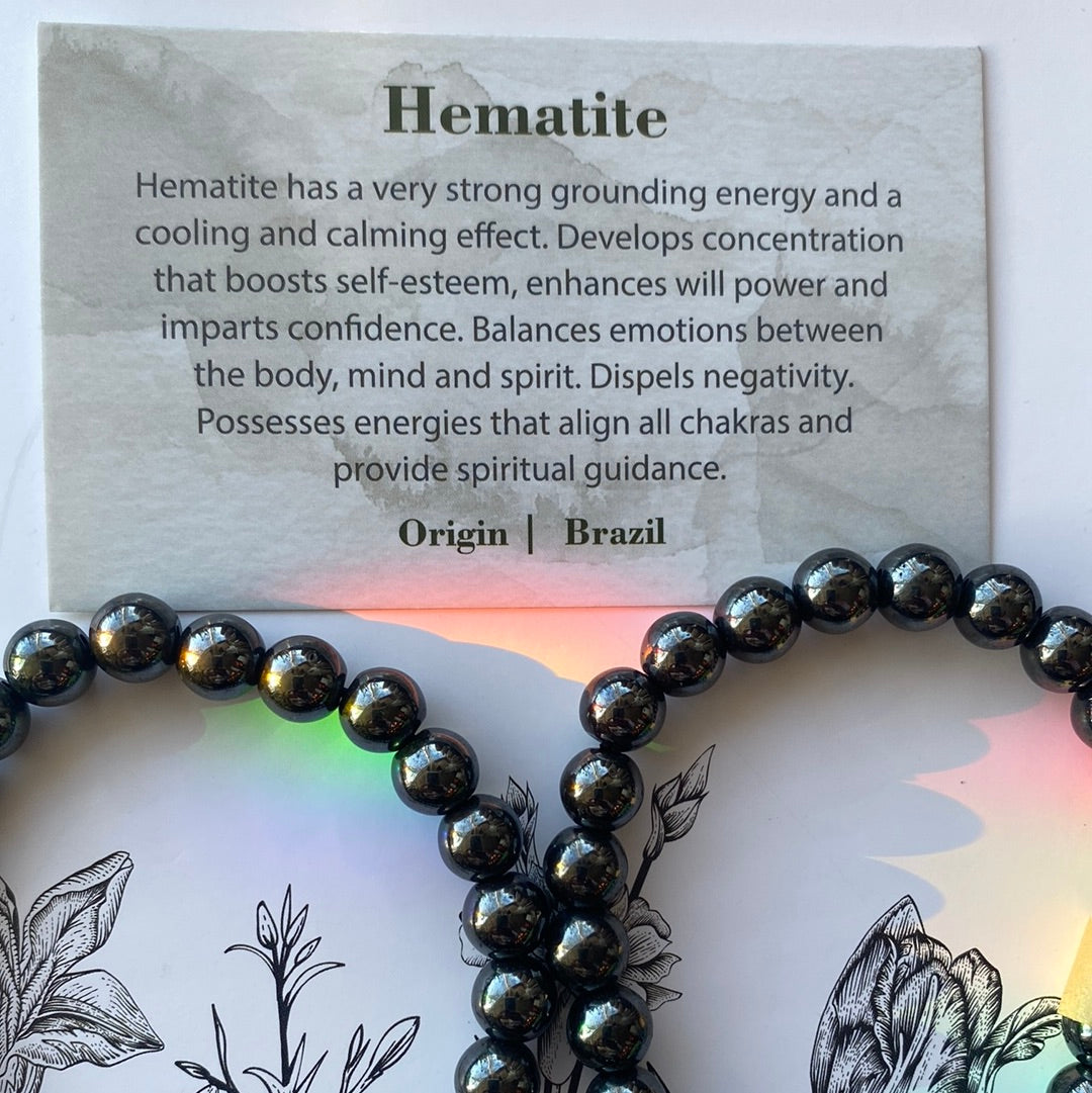 Hematite Stretch Bracelet 8mm - Moon Room Shop and Wellness