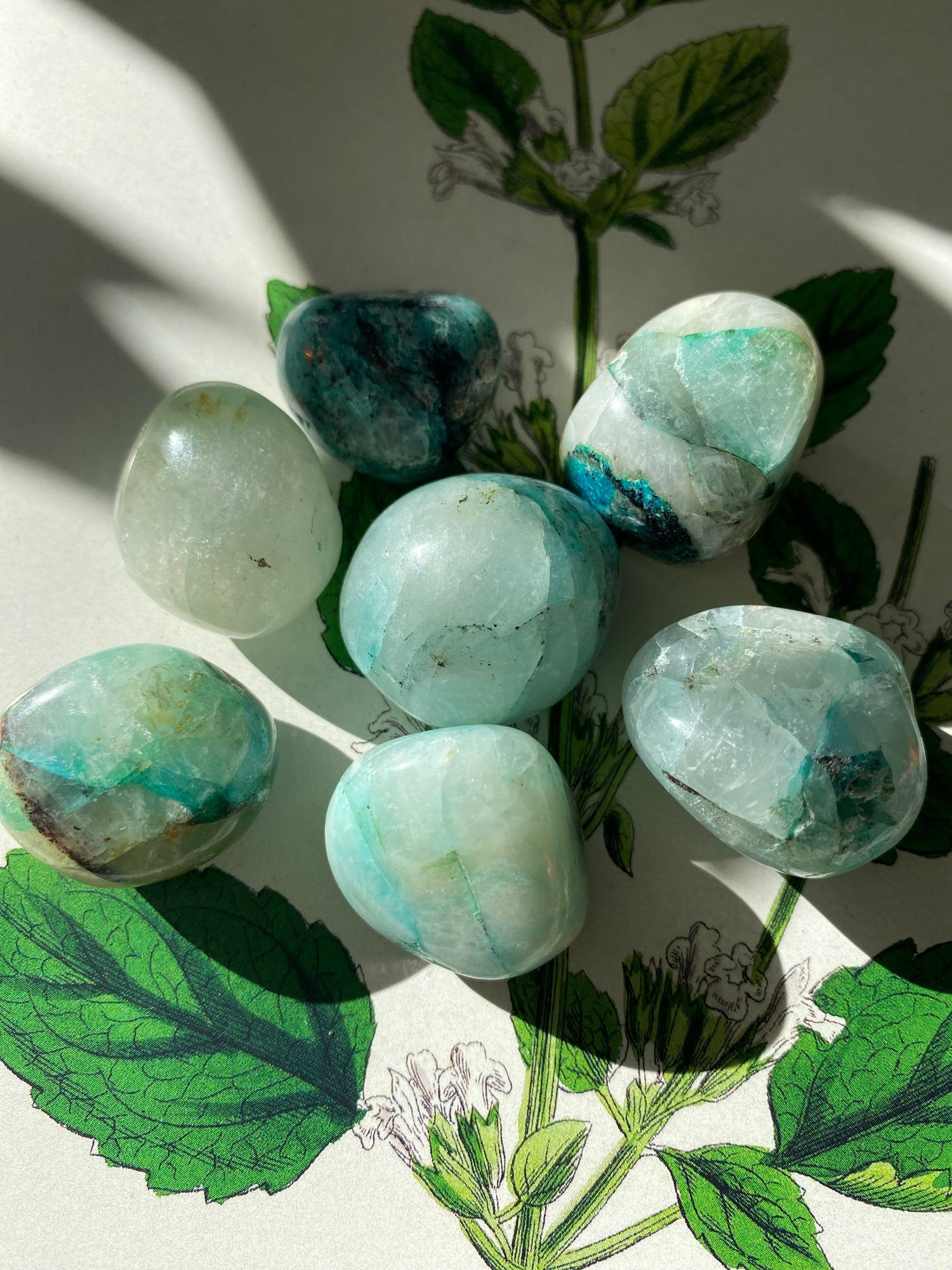 Chrysocolla and Quartz Tumbled- Peru - Moon Room Shop and Wellness