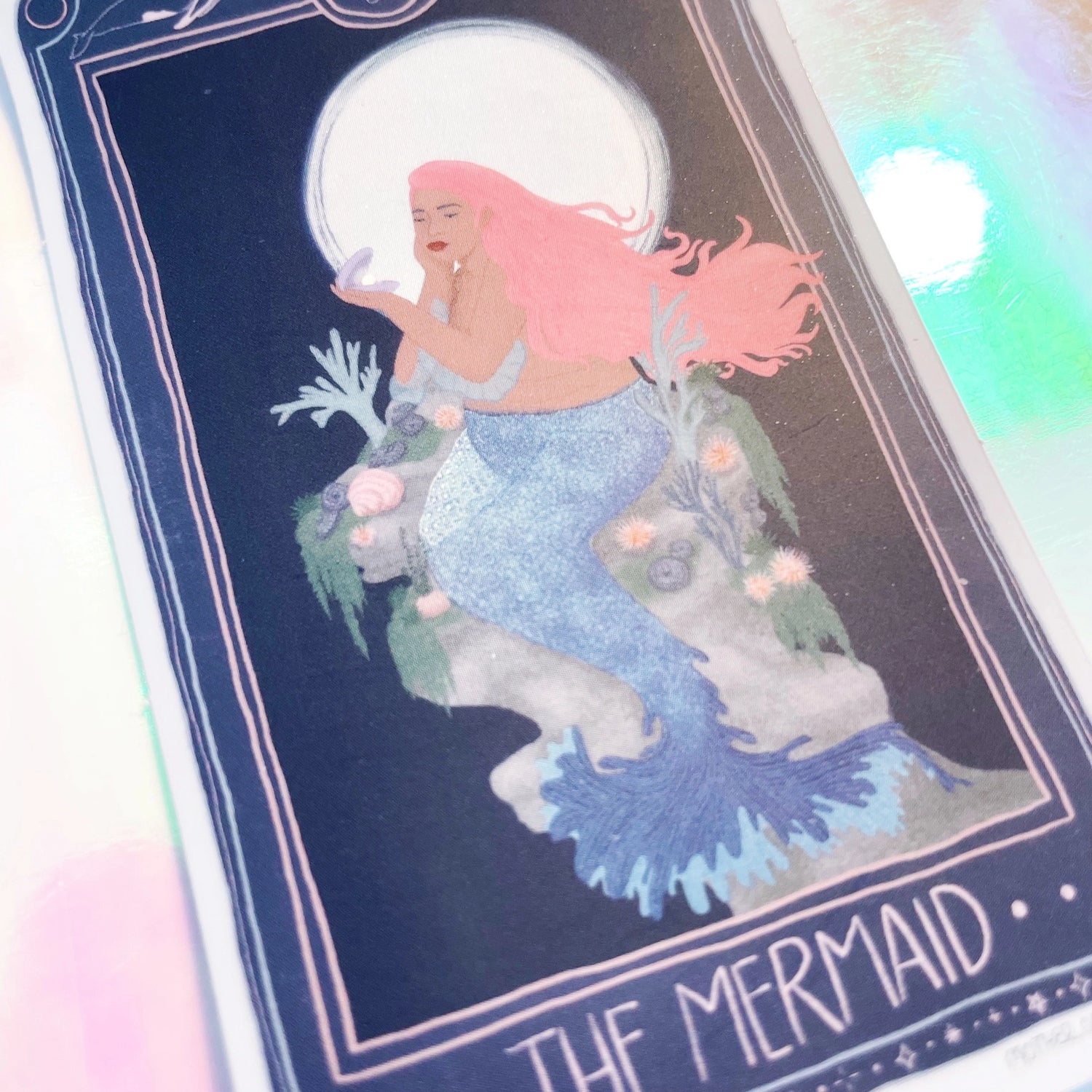 Mermaid Tarot Matte Holographic Sticker - Moon Room Shop and Wellness
