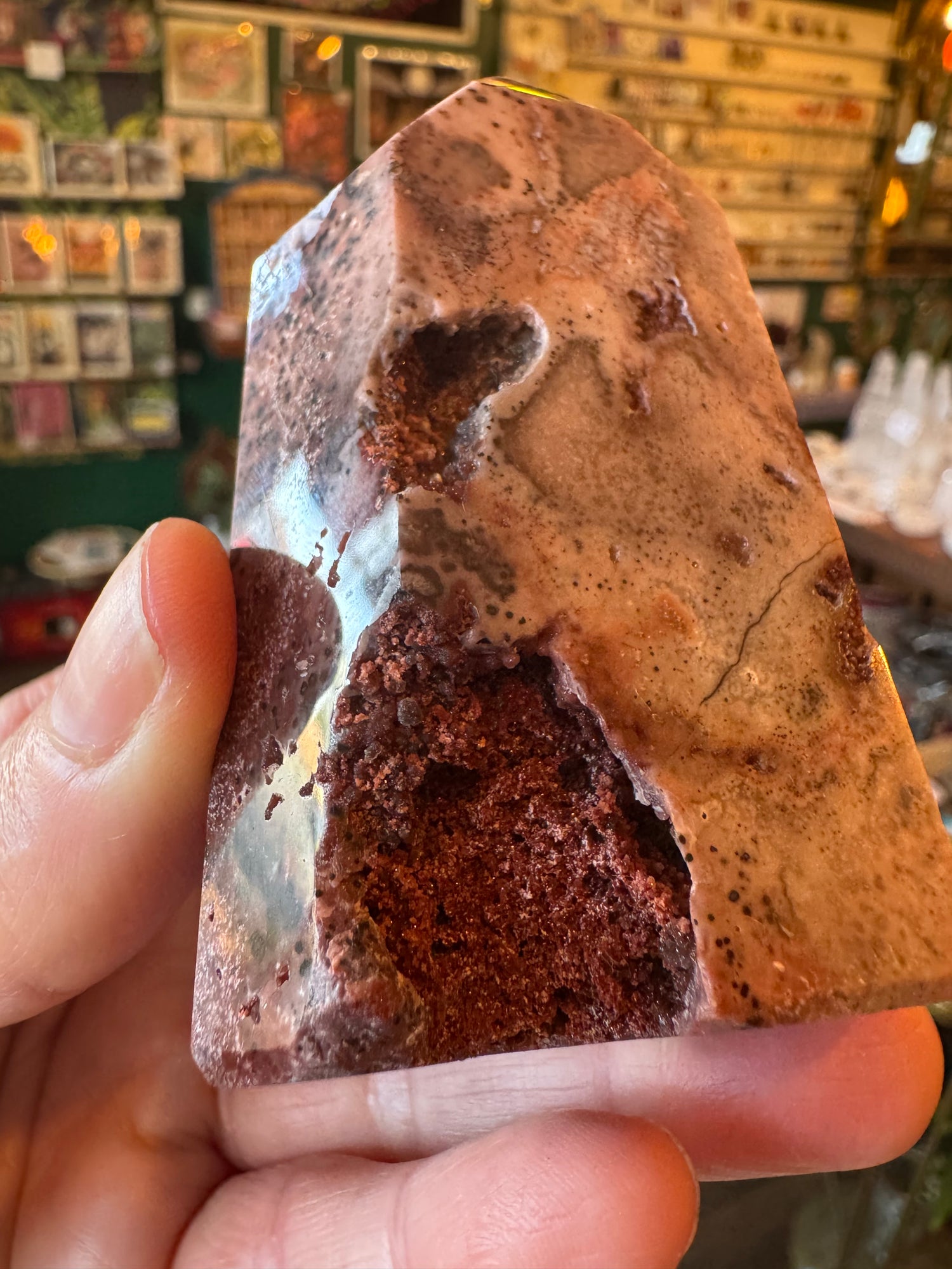 Chalcedony & Druzy Quartz Tower 172 g Brazil - Moon Room Shop and Wellness