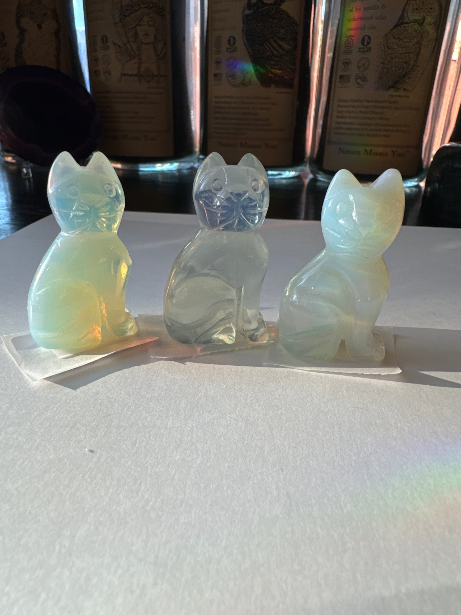 Opalite Cat Carving 2" - Moon Room Shop and Wellness