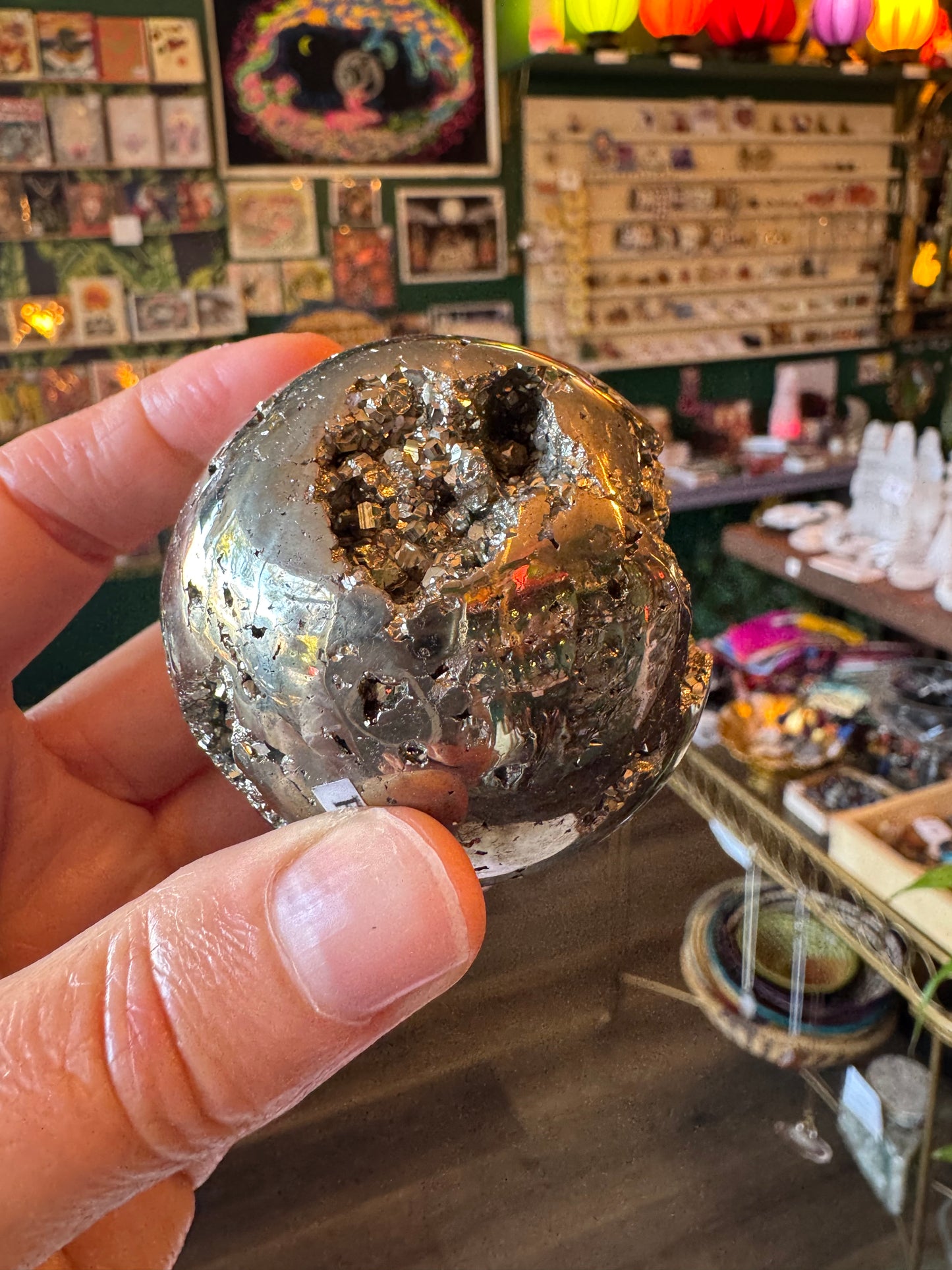 Pyrite Sphere 367 g Peru - Moon Room Shop and Wellness
