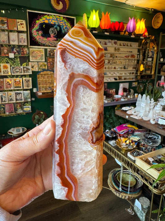 Carnelian Tower w heart :) 1.94 lb