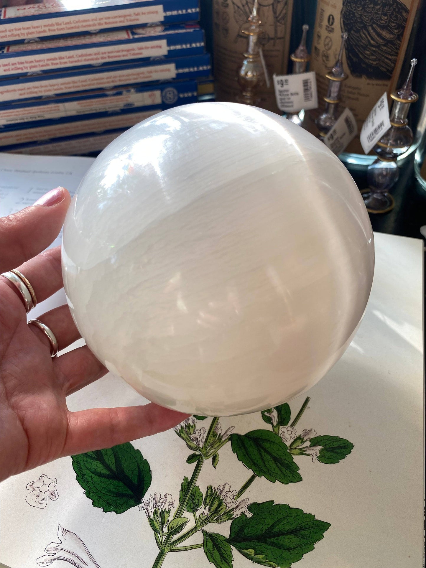 Large Selenite Sphere 5.17 lbs - Moon Room Shop and Wellness