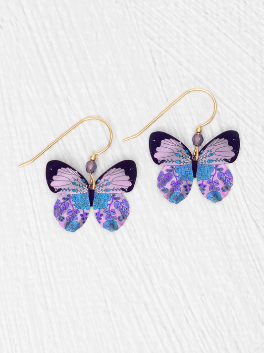 Holly Yashi ~Blooming Butterfly Earrings~ Gold Fill- Purples - Moon Room Shop and Wellness