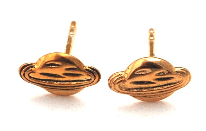 Saturn Post Earring - 14 kt Gold over Sterling Silver - Moon Room Shop and Wellness