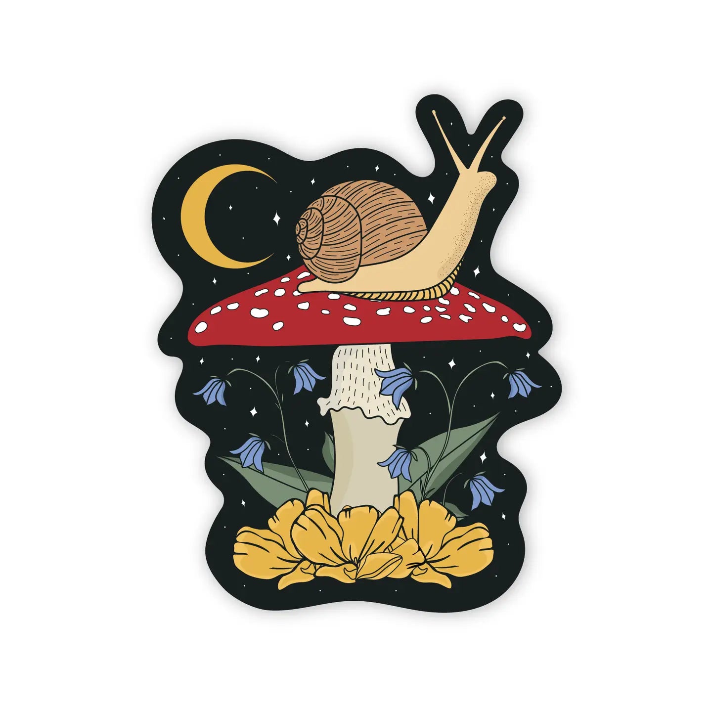 Snail + Mushroom - Vinyl Sticker by Graphic Heart - Moon Room Shop and Wellness
