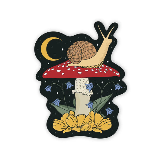 Snail + Mushroom - Vinyl Sticker by Graphic Heart - Moon Room Shop and Wellness