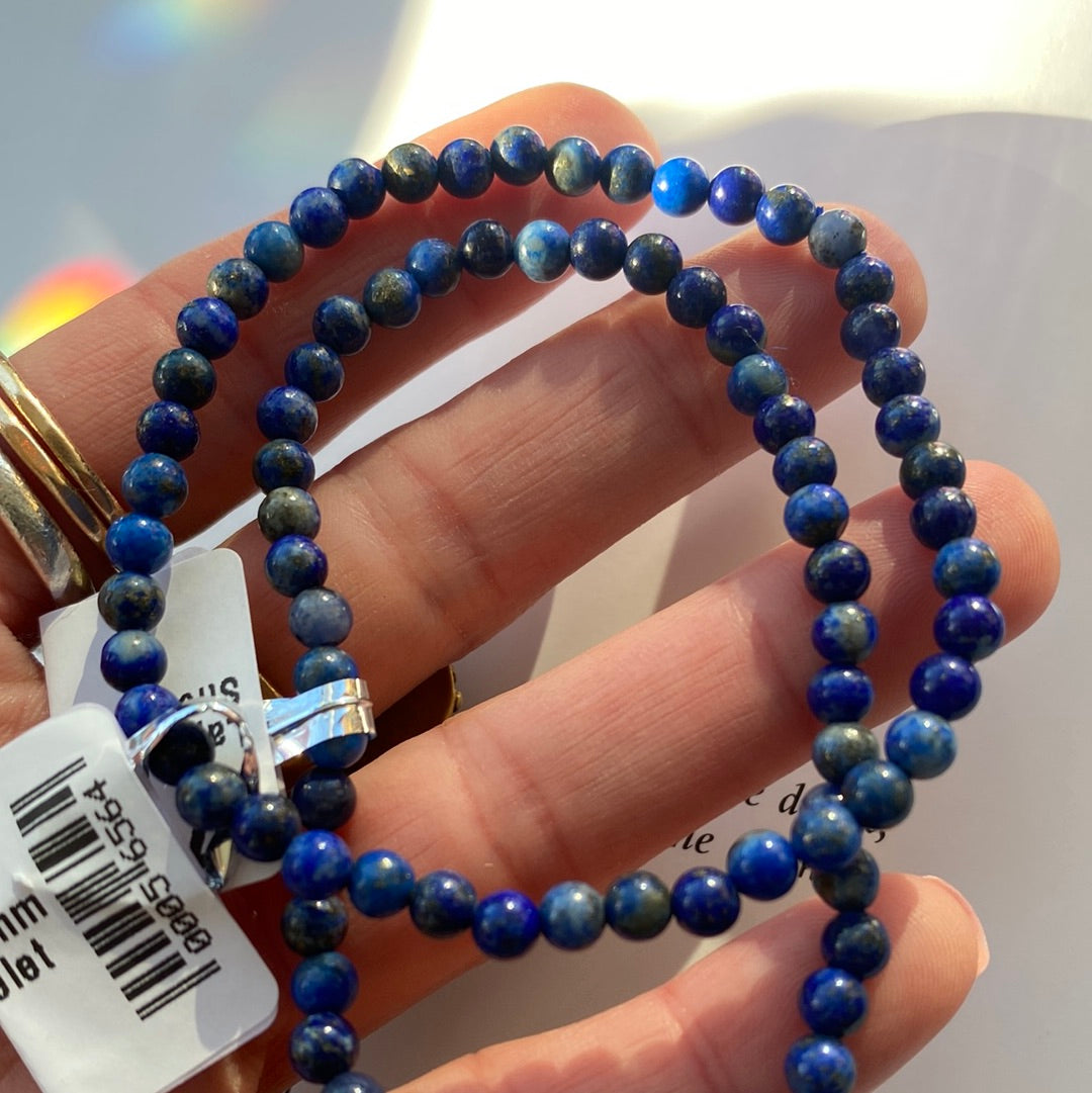 Lapis Lazuli 4mm Stretch Bracelet - Moon Room Shop and Wellness