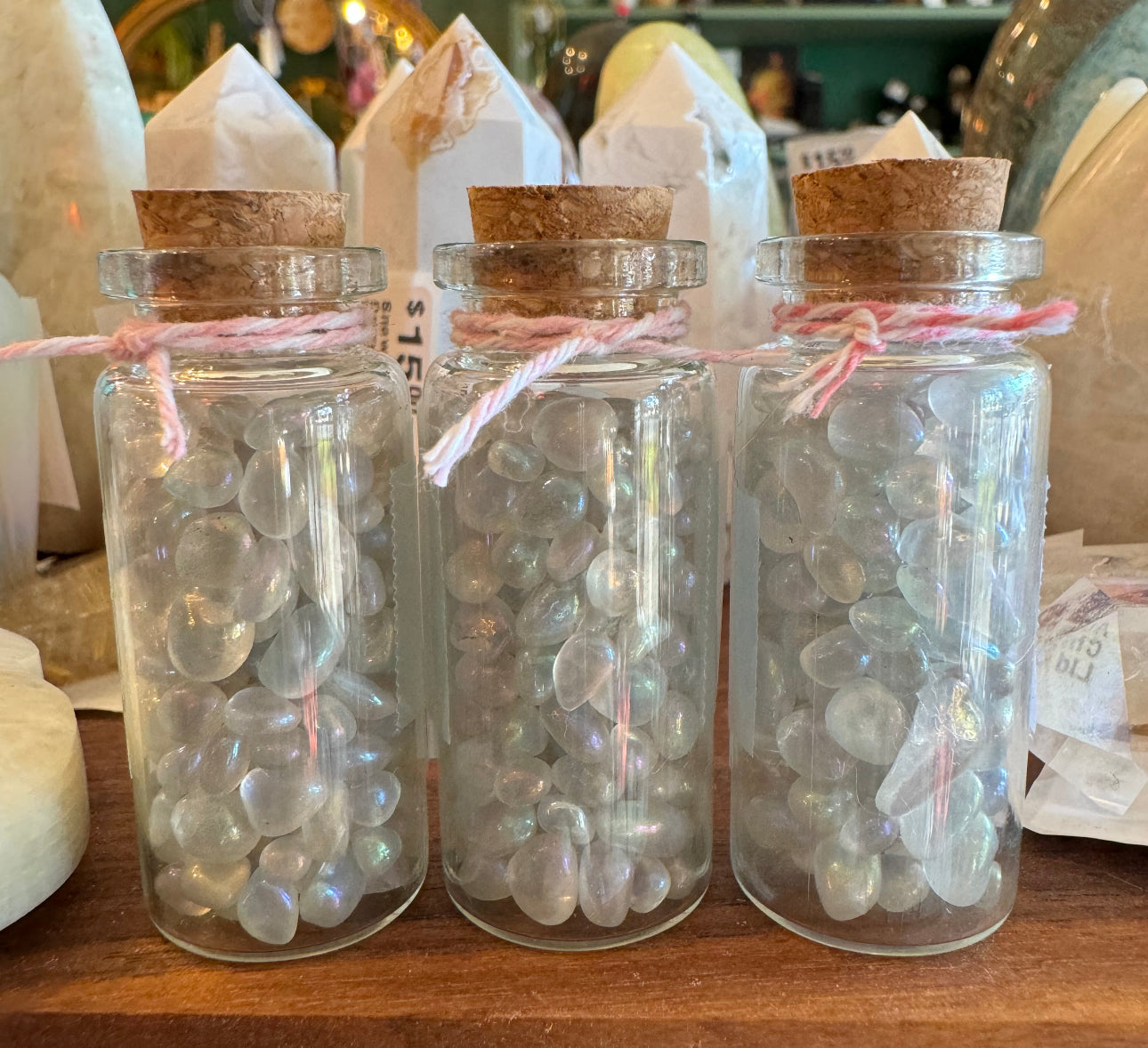 Aura Quartz Gem Chip 25 ml Glass Jar - Moon Room Shop and Wellness