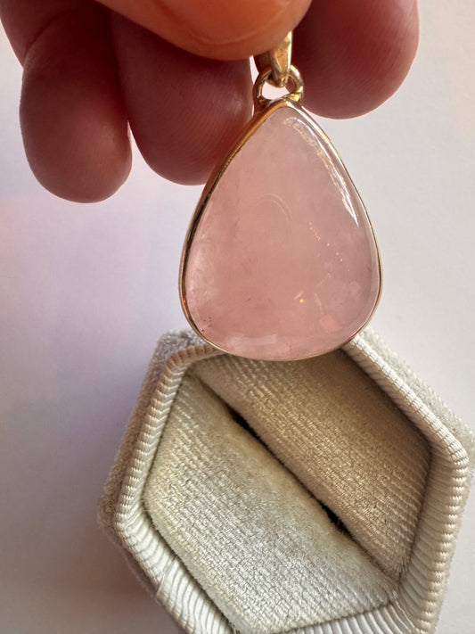 Rose Quartz Sterling Silver Pendant