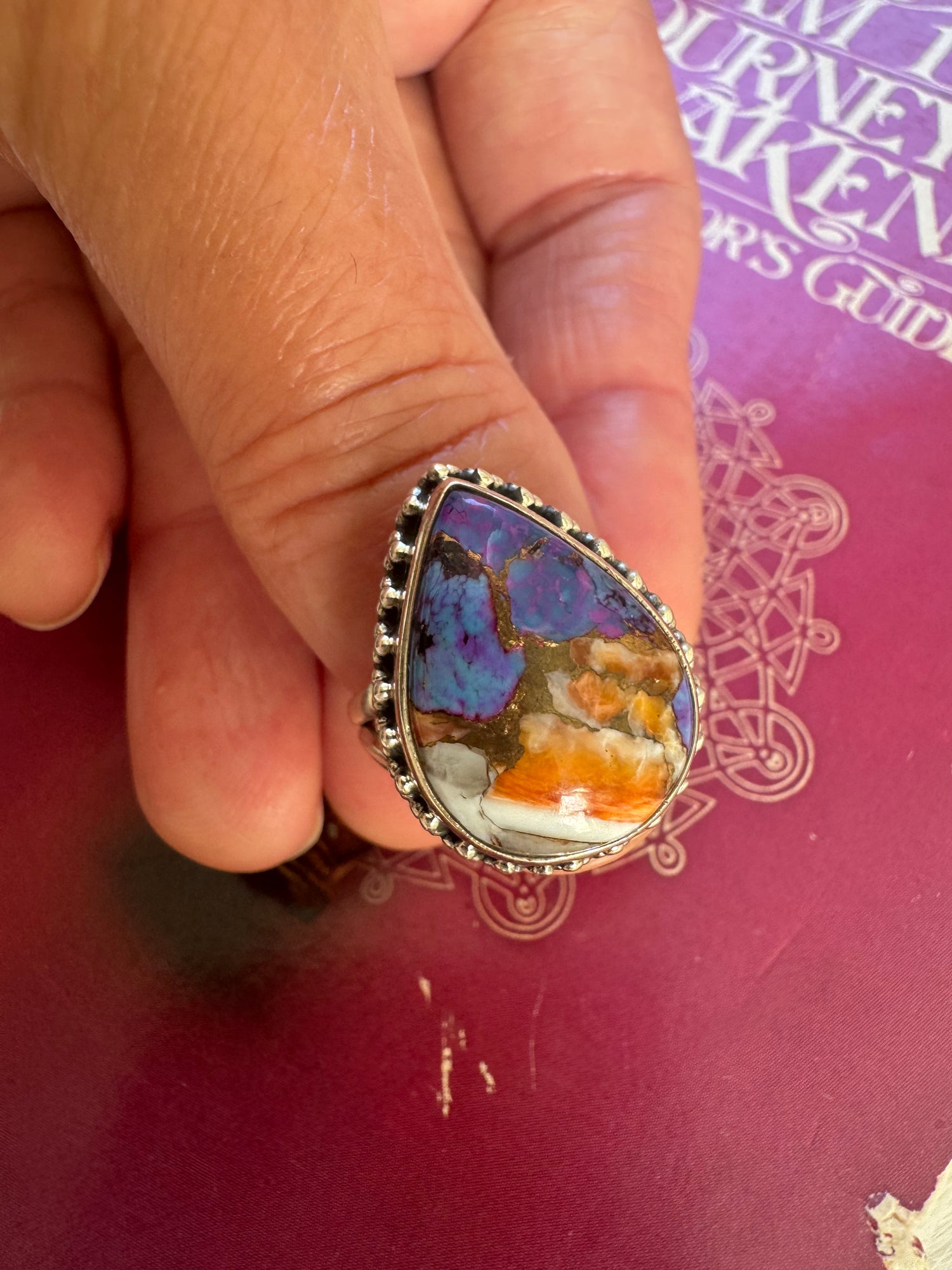 Oyster Copper Turquoise 925 Sterling Silver Ring Size 6.25 - Moon Room Shop and Wellness
