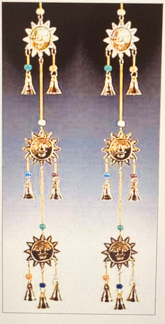 Triple Sun Brass Chime 22" L - Moon Room Shop and Wellness