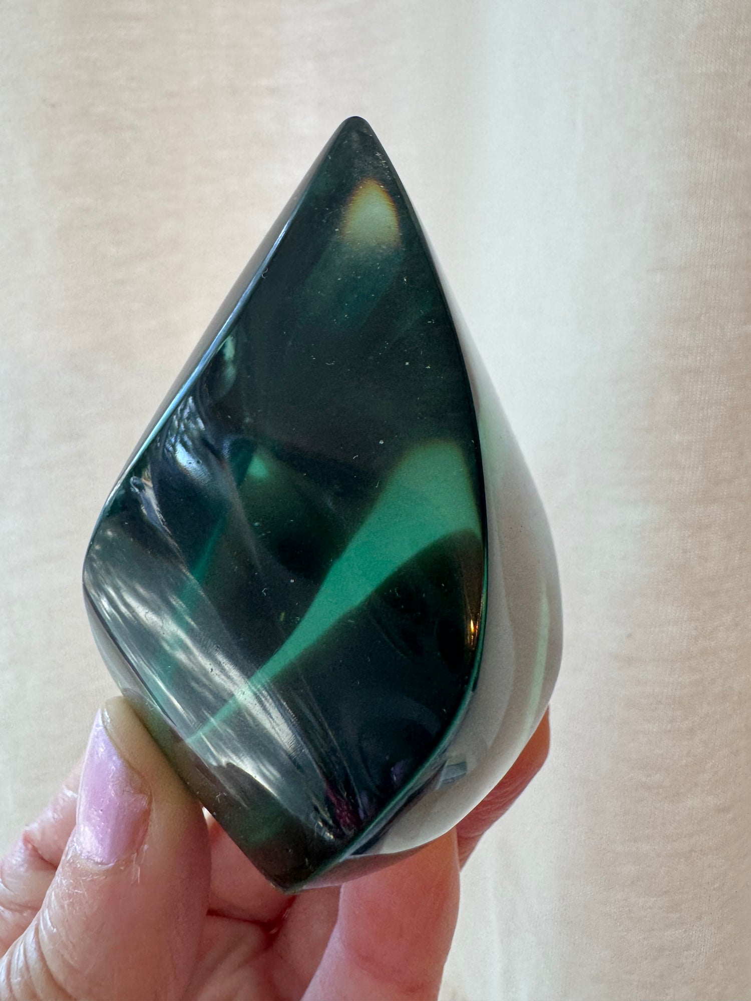 Green Faux Obsidian Flame 164 g - Moon Room Shop and Wellness