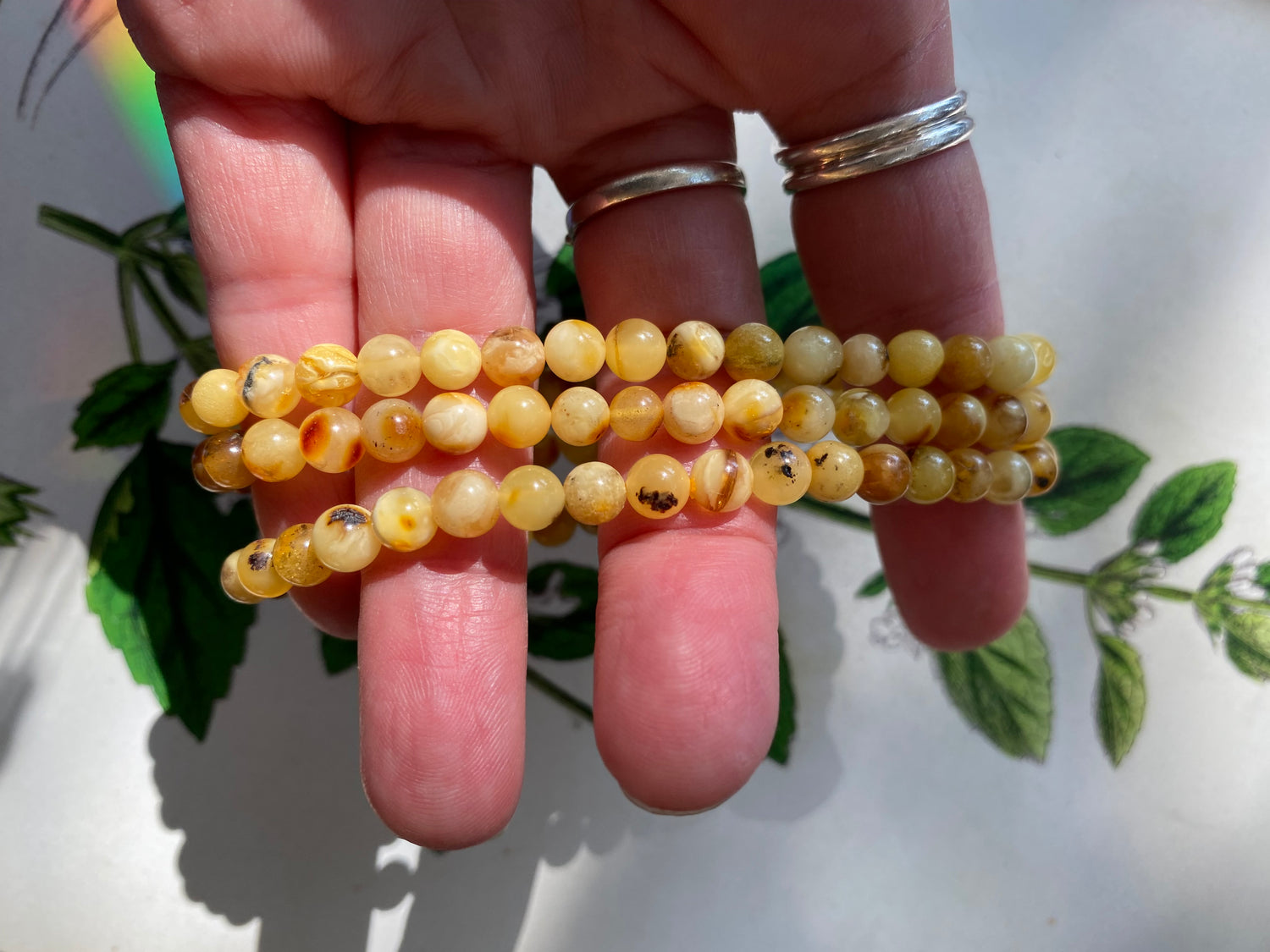 Natural Amber Stretch Bracelet 6mm - Moon Room Shop and Wellness