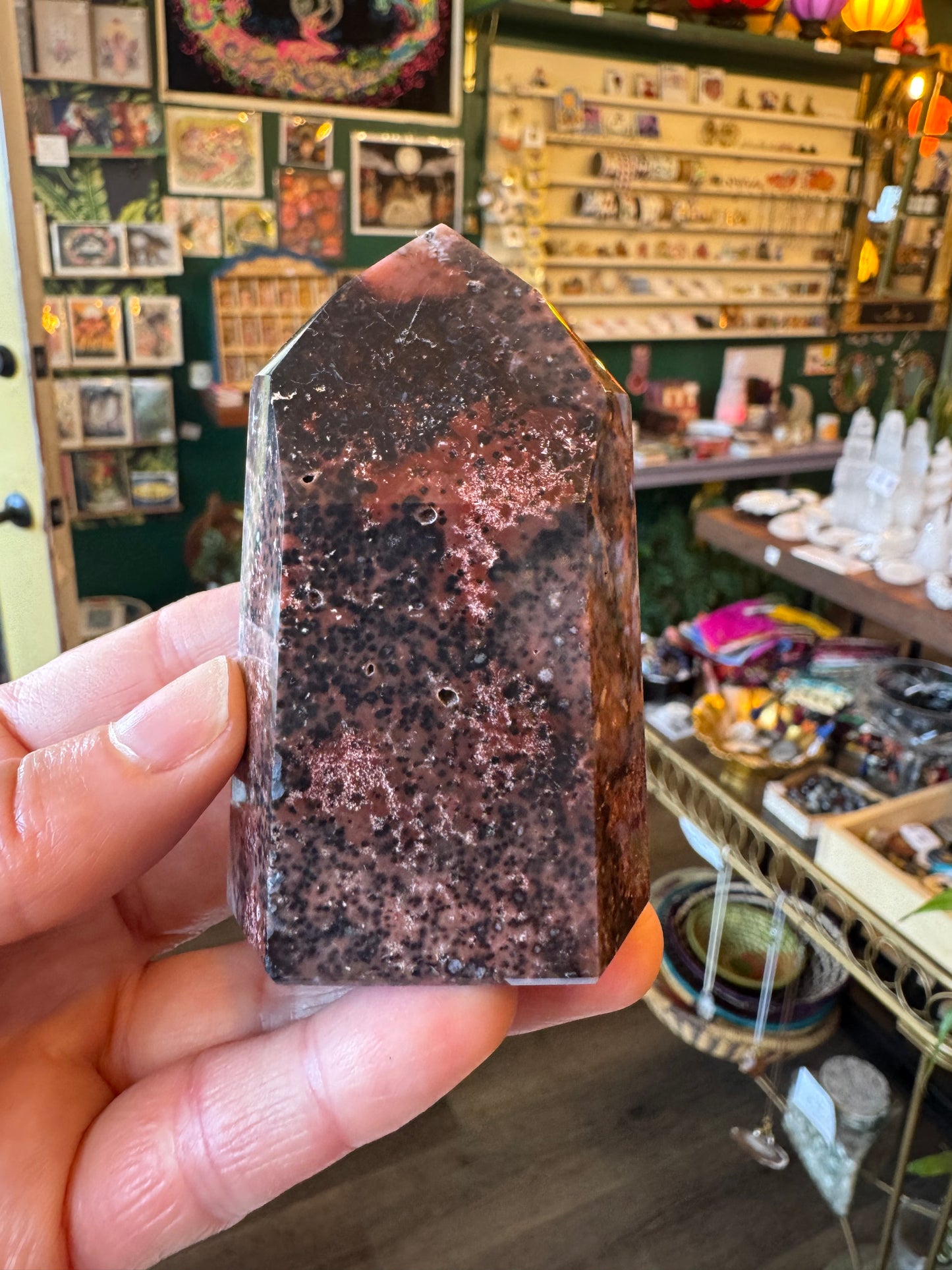 Chalcedony & Druzy Quartz Tower 172 g Brazil - Moon Room Shop and Wellness