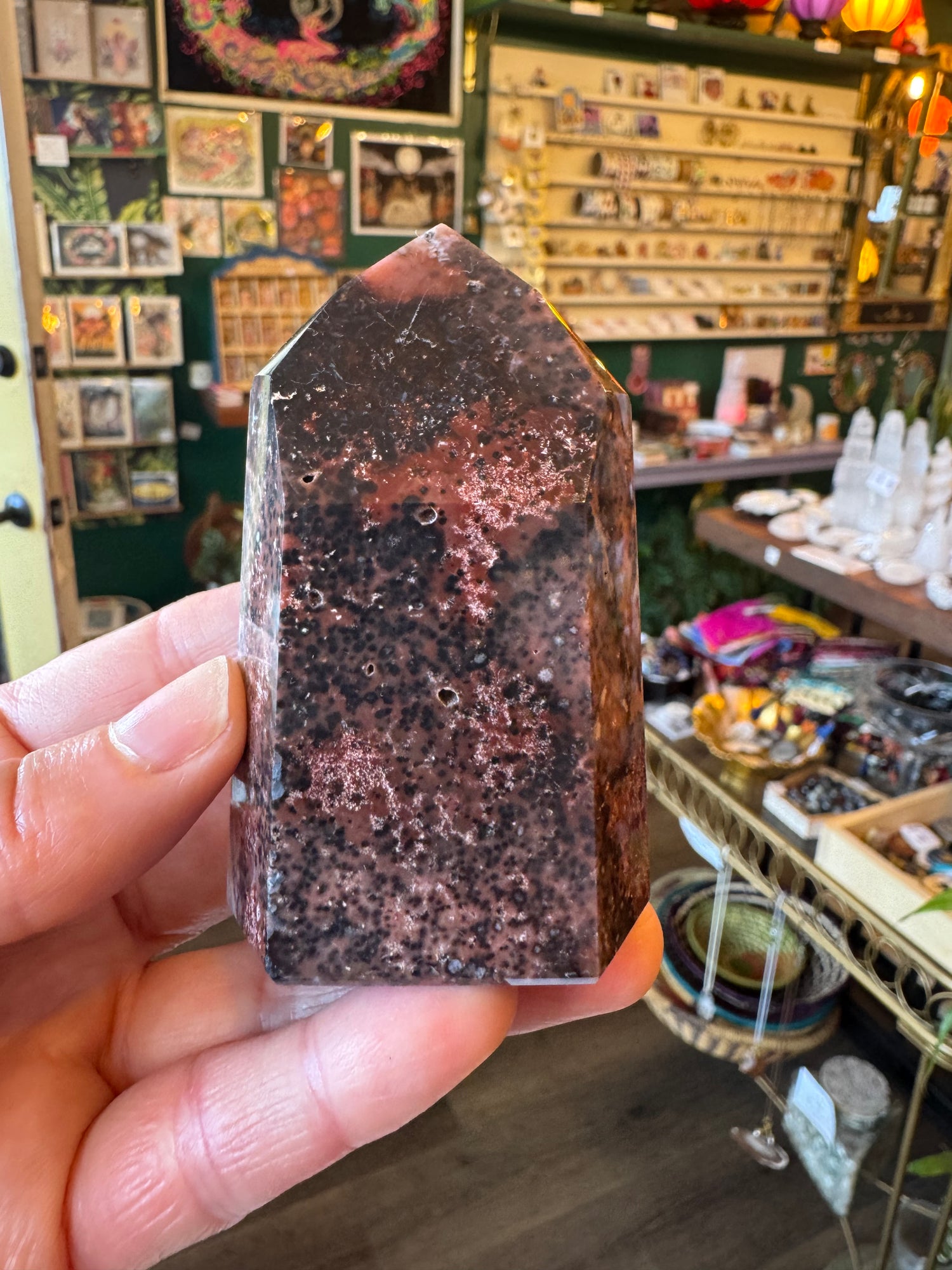 Chalcedony & Druzy Quartz Tower 172 g Brazil - Moon Room Shop and Wellness