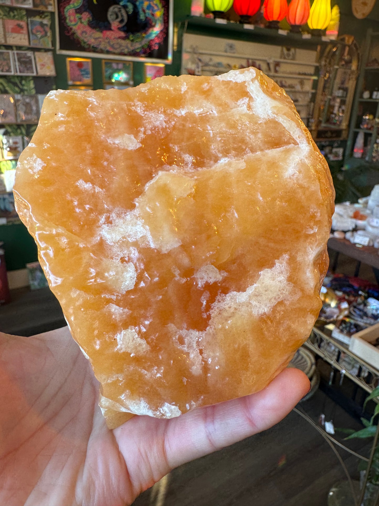 Orange Calcite Chunk 4.4 lb Mexico - Moon Room Shop and Wellness