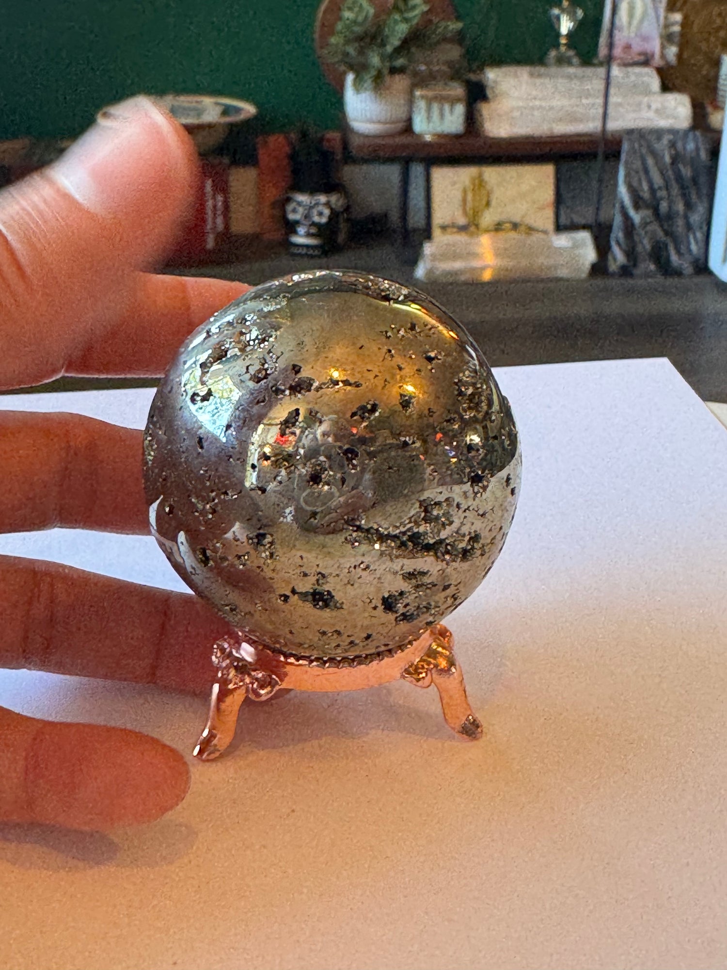 Pyrite Sphere 371 g Peru - Moon Room Shop and Wellness