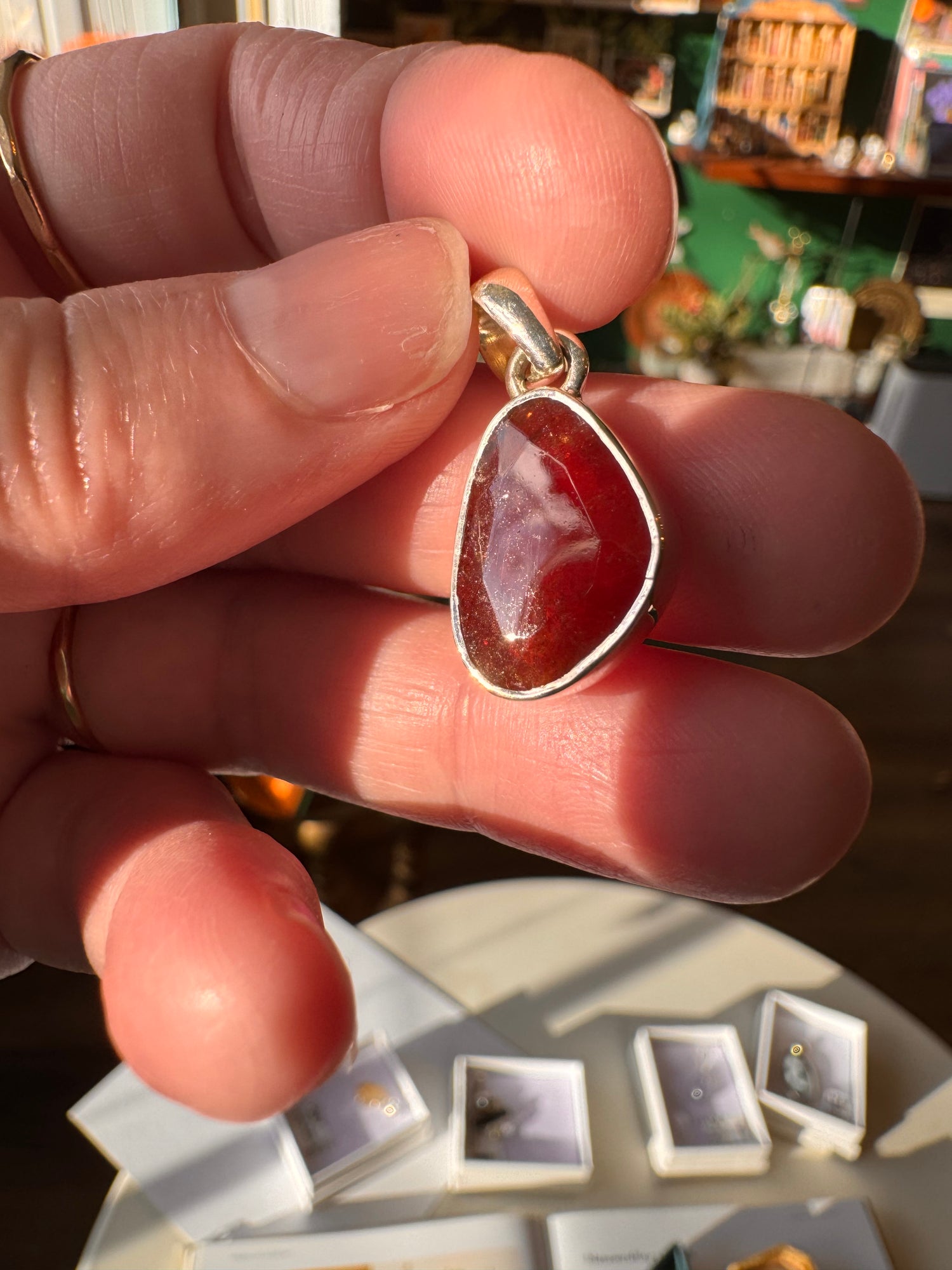 Carnelian Sterling Silver Pendant w Chain - Moon Room Shop and Wellness