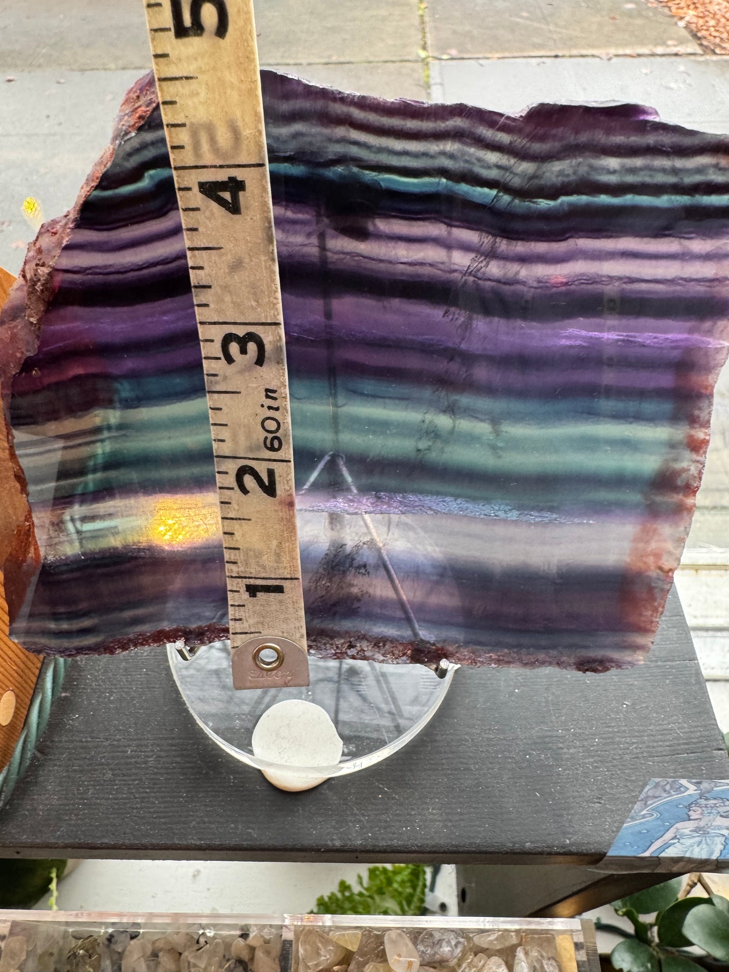 Rainbow Fluorite Slab 398 g - Moon Room Shop and Wellness