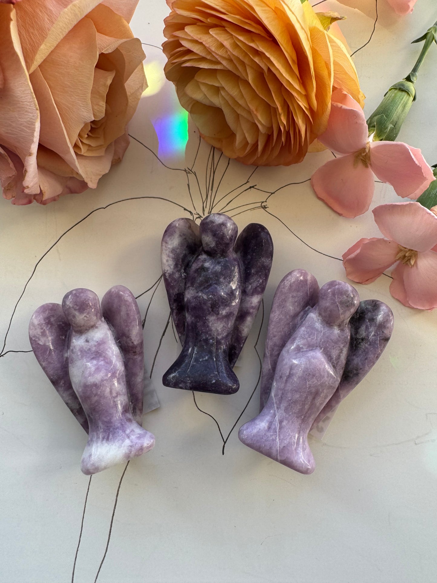 Lepidolite Angel 2 Inch - Moon Room Shop and Wellness