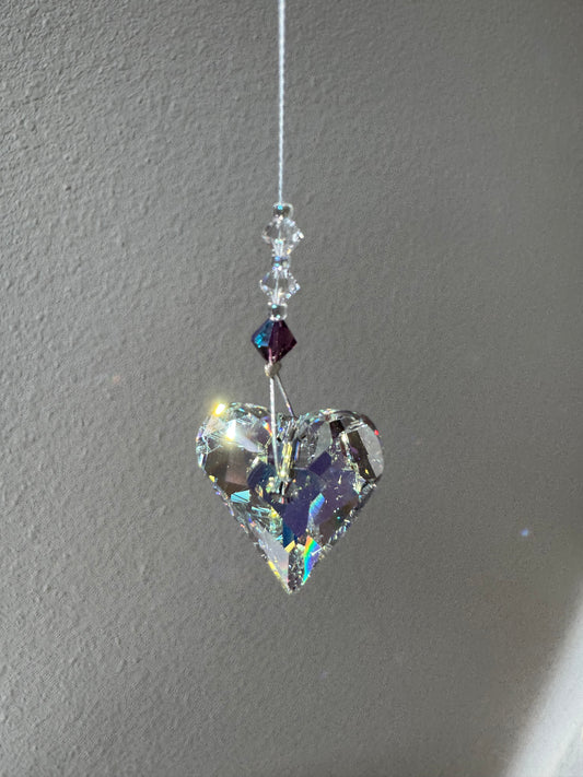 Magical Laurainbo "Heart"  Crystal / Prism  w/ Crystal Beads 27mm - Moon Room Shop and Wellness