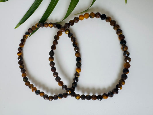 Tiger's Eye Faceted Stretch Bracelet 4mm - Moon Room Shop and Wellness