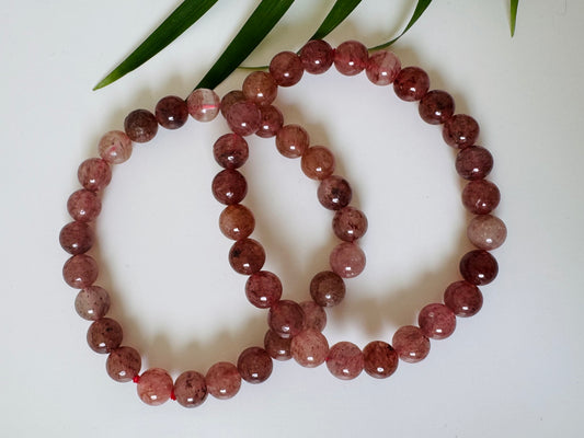 Strawberry Quartz Stretch Bracelet 8mm - Moon Room Shop and Wellness
